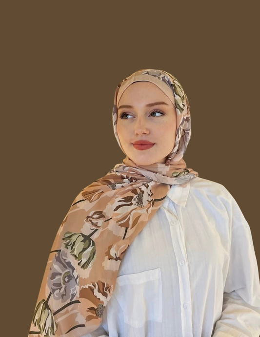 Print Hijab - Sand & Bloom