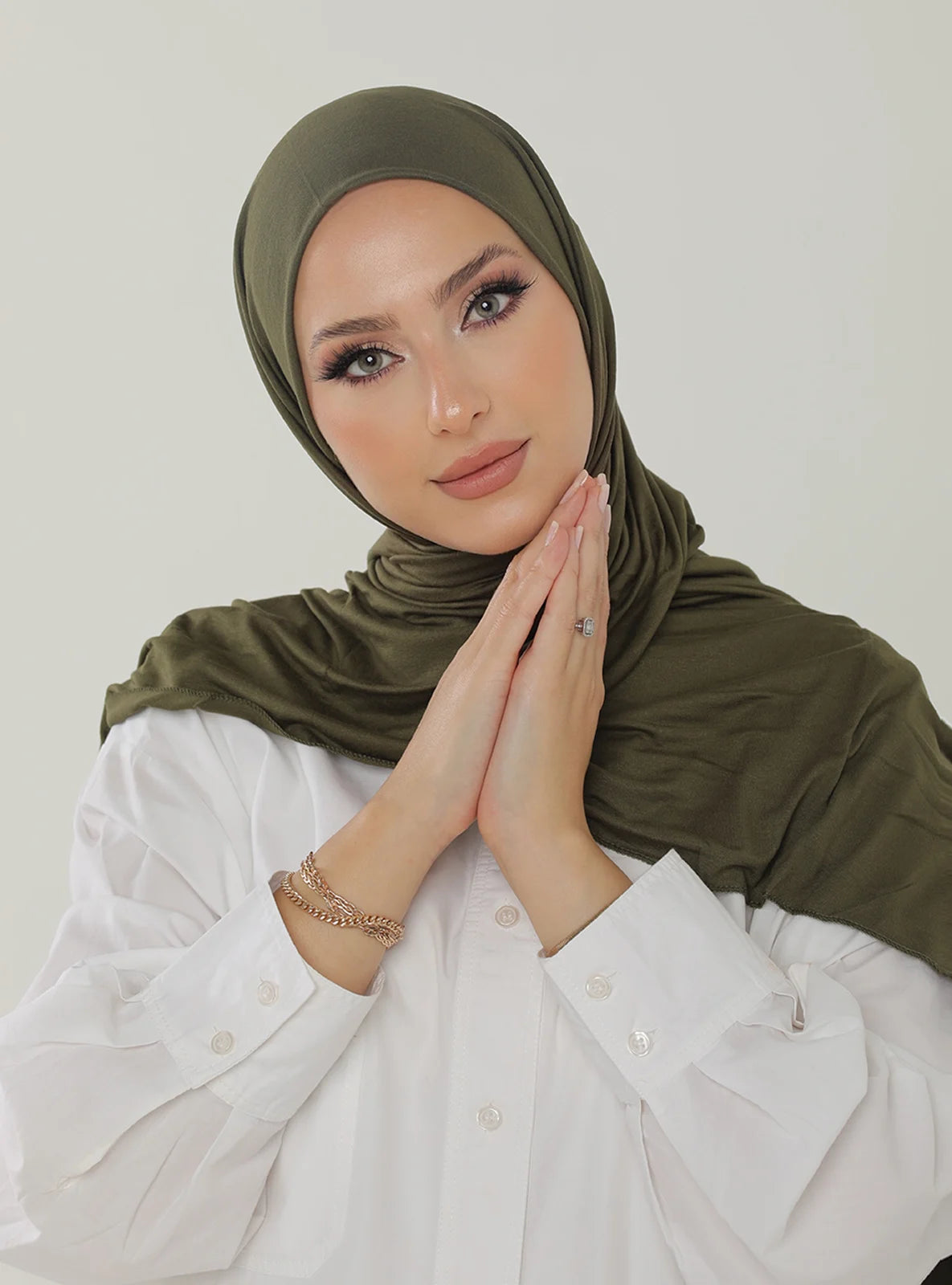 Jersey Hijab - Khaki Green