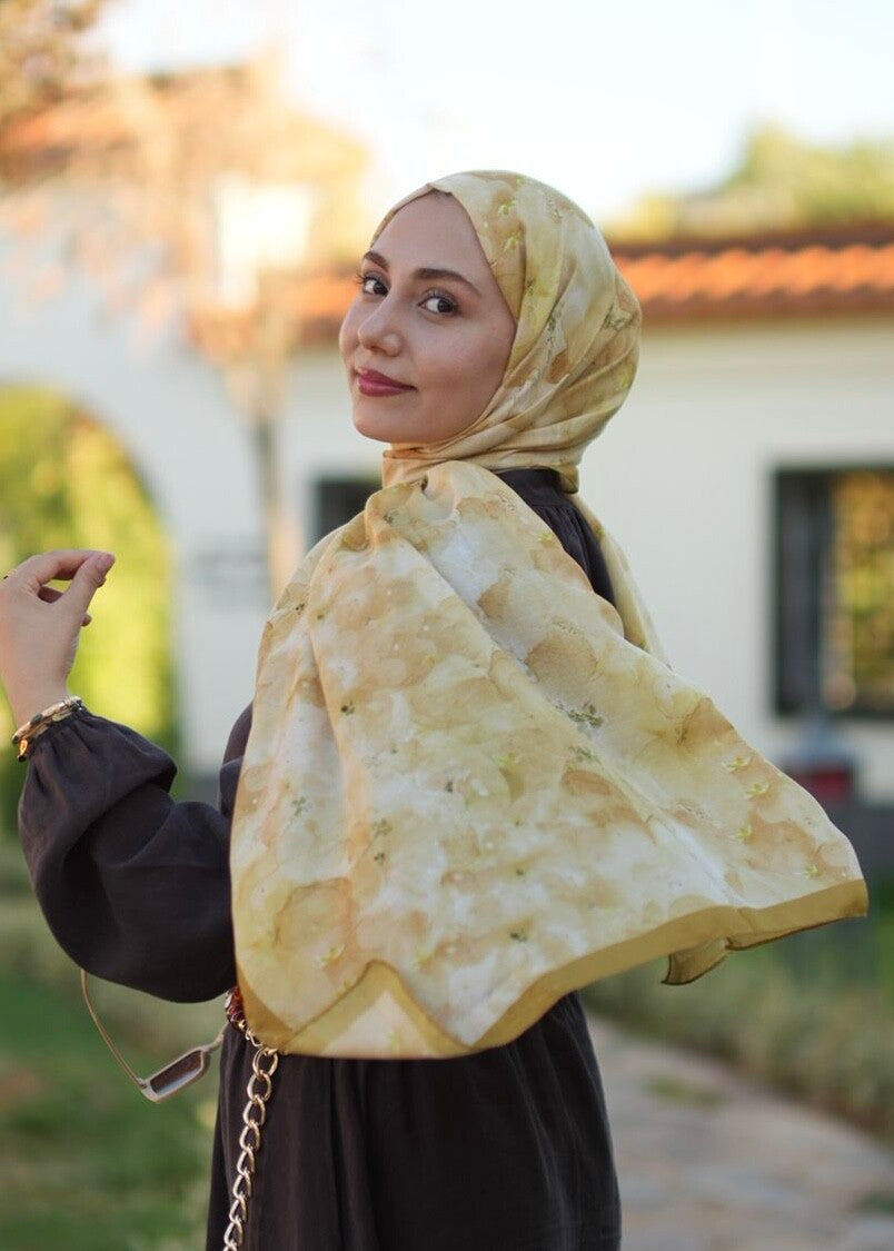 Flora Print Hijab - Avocado