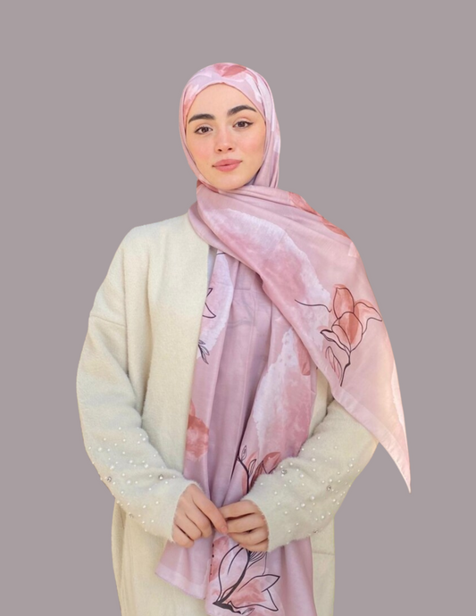 Print Hijab - Pink Haze