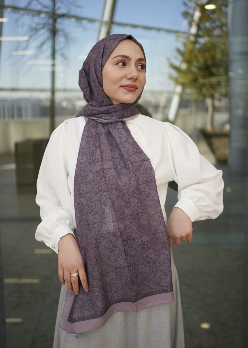 Regal Print Hijab - Purple