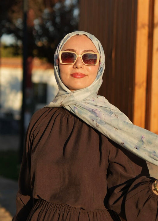 Flora Print Hijab - Mint
