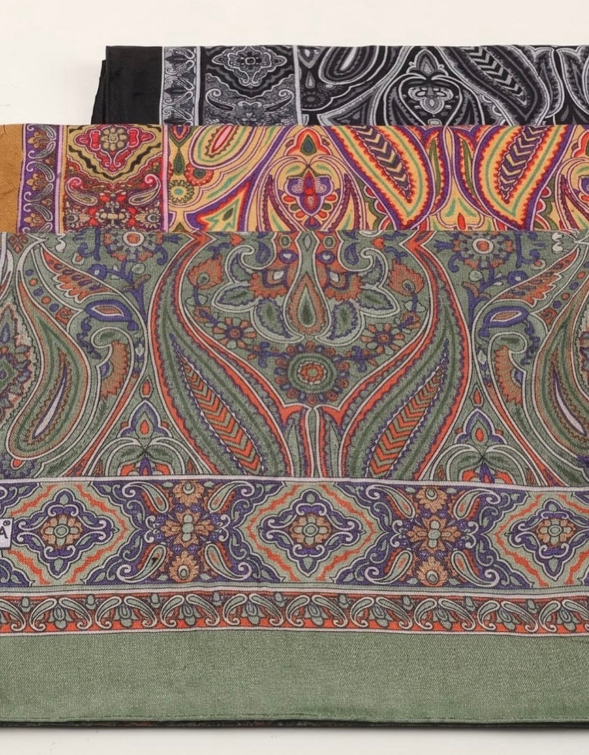 Bamboo Textured Print Hijab - Green Oriental
