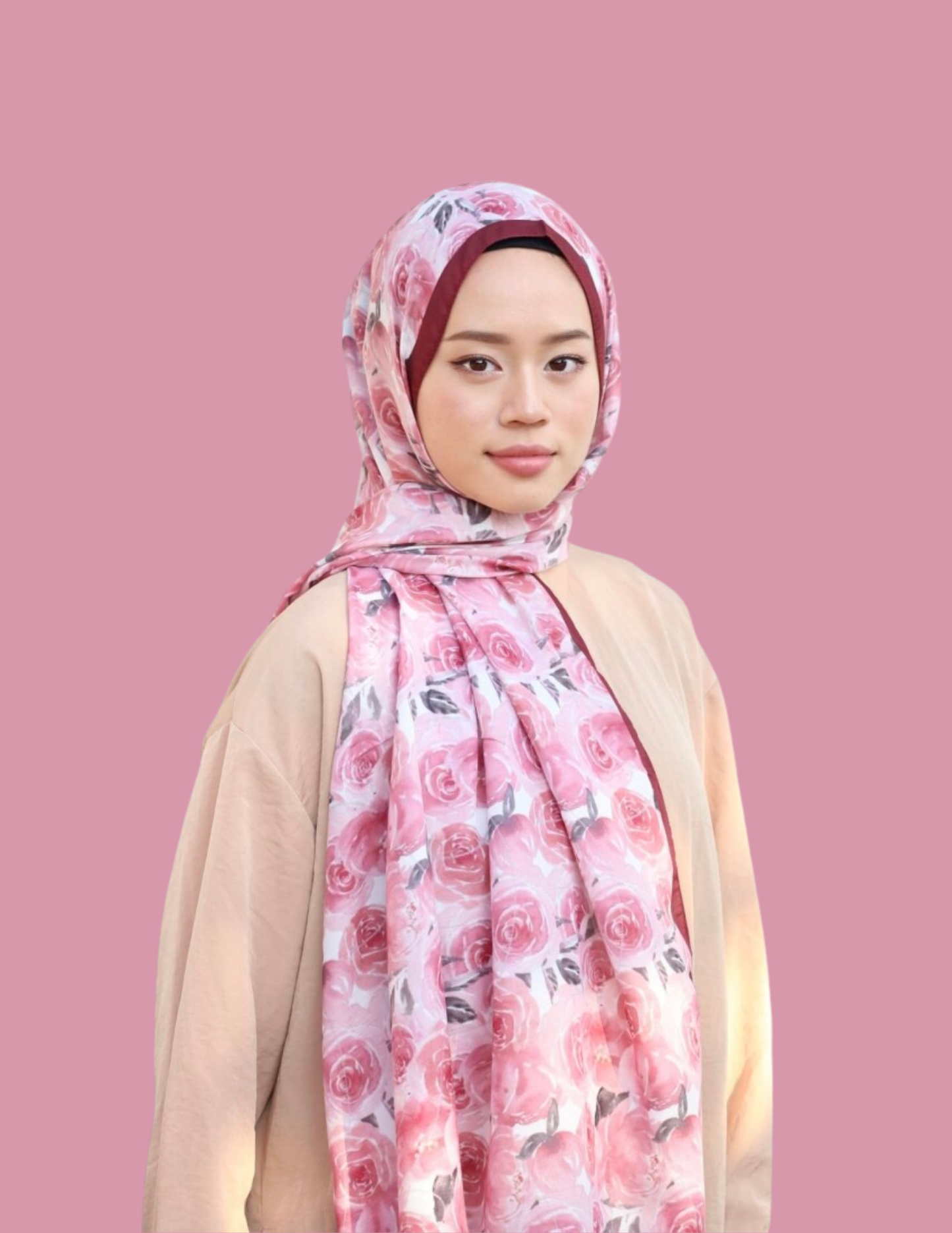 Print Hijab - Rose in Bloom