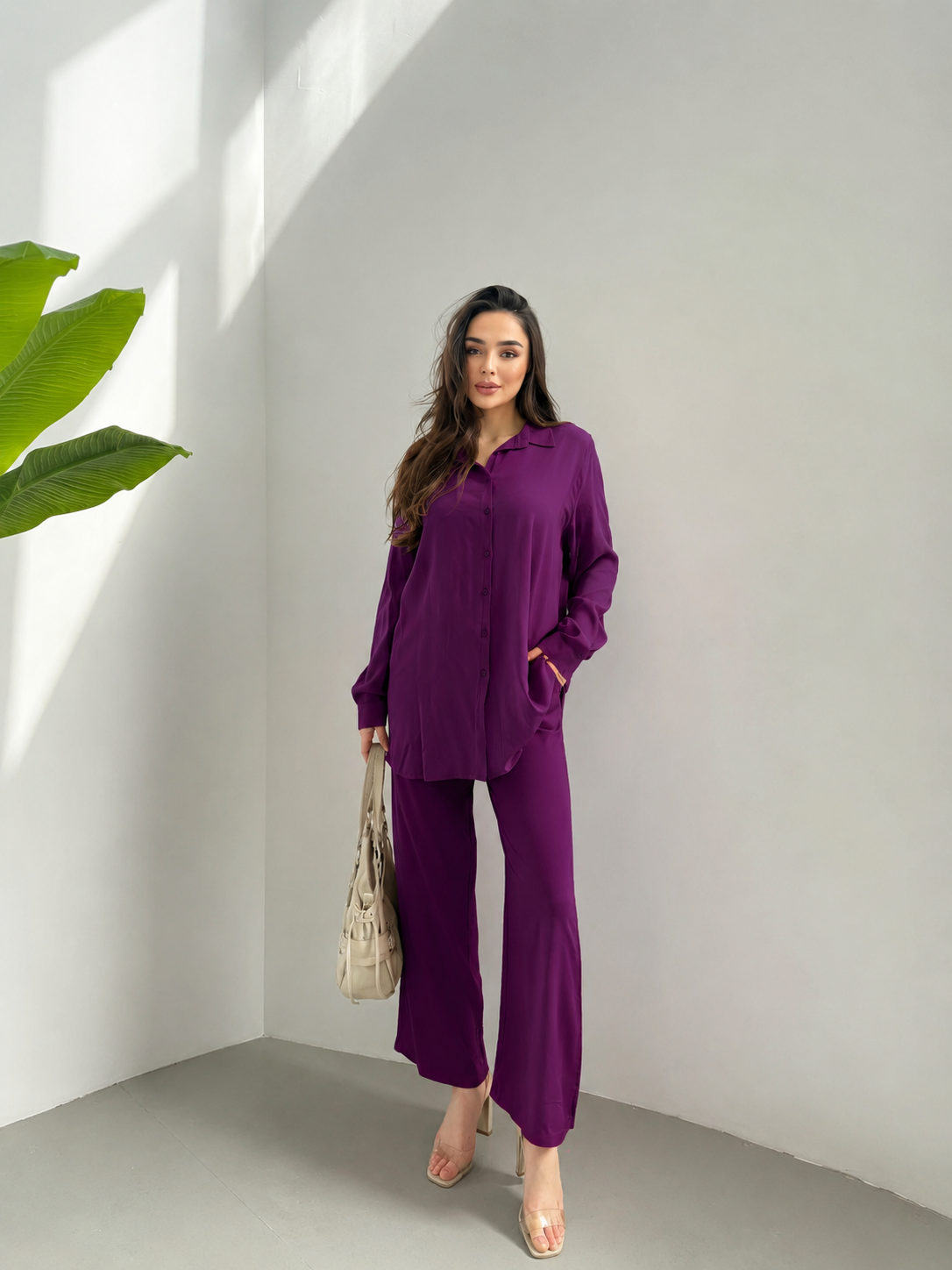 Summer Pant Set - Dark Purple