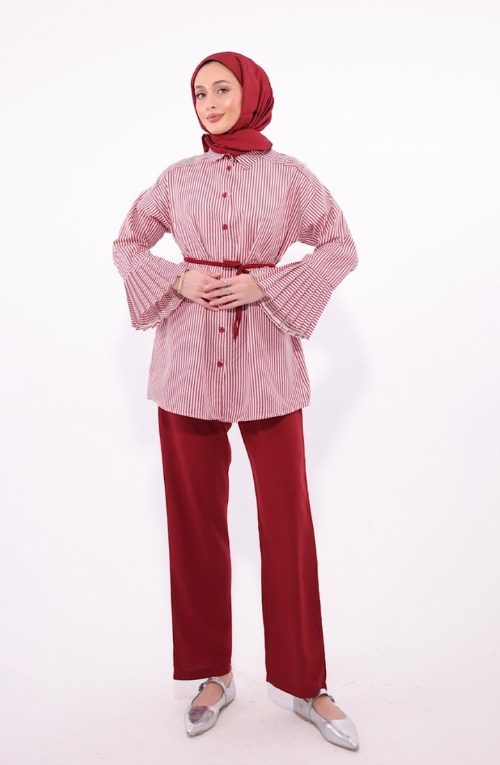 Striped Pleats Set