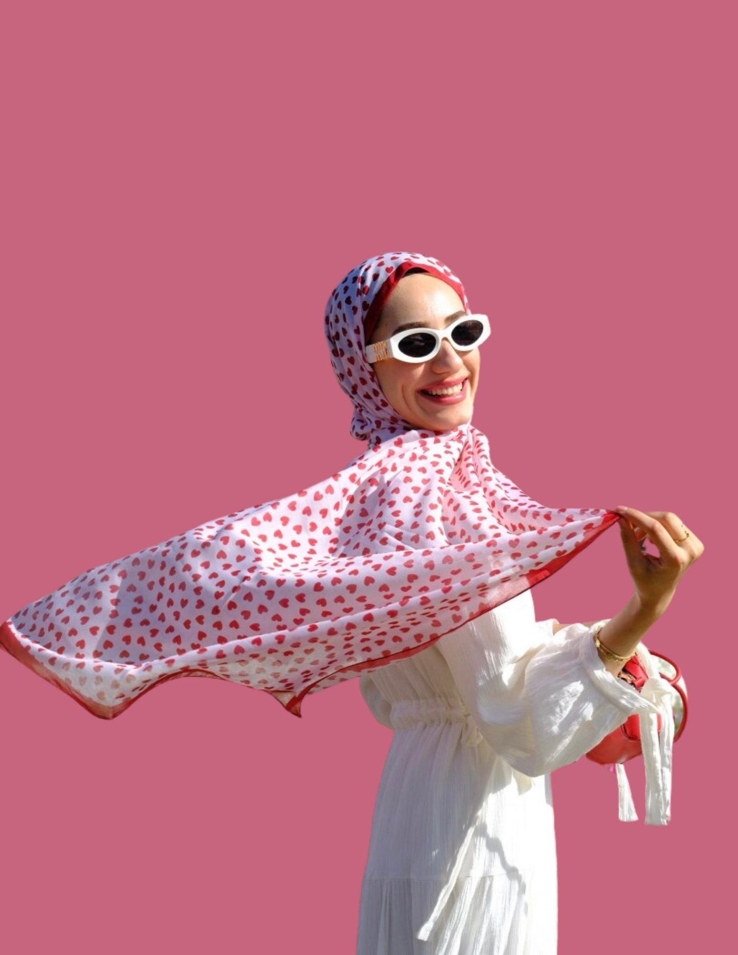 Mom & Me Print Hijab Set - Playful Hearts