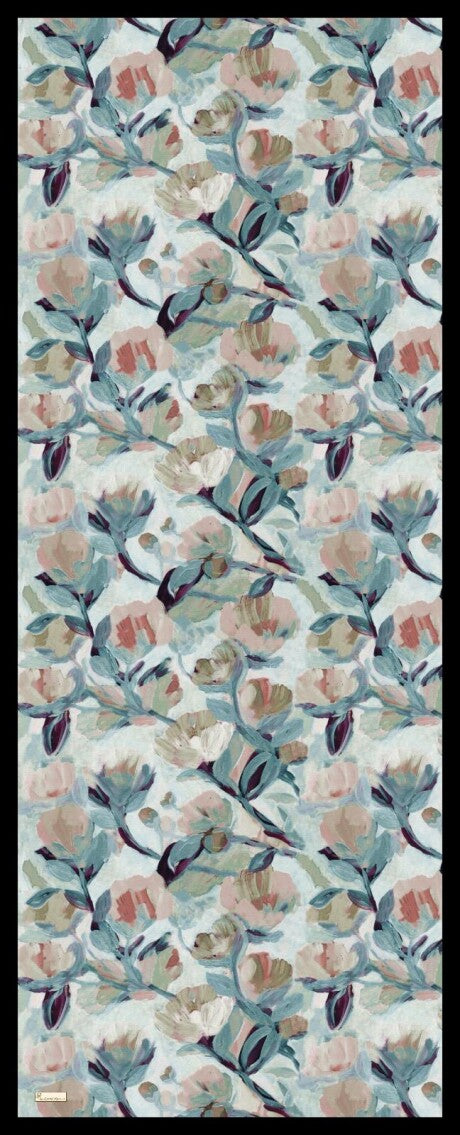 Watercolor Bloom Print Hijab - Black & Gray