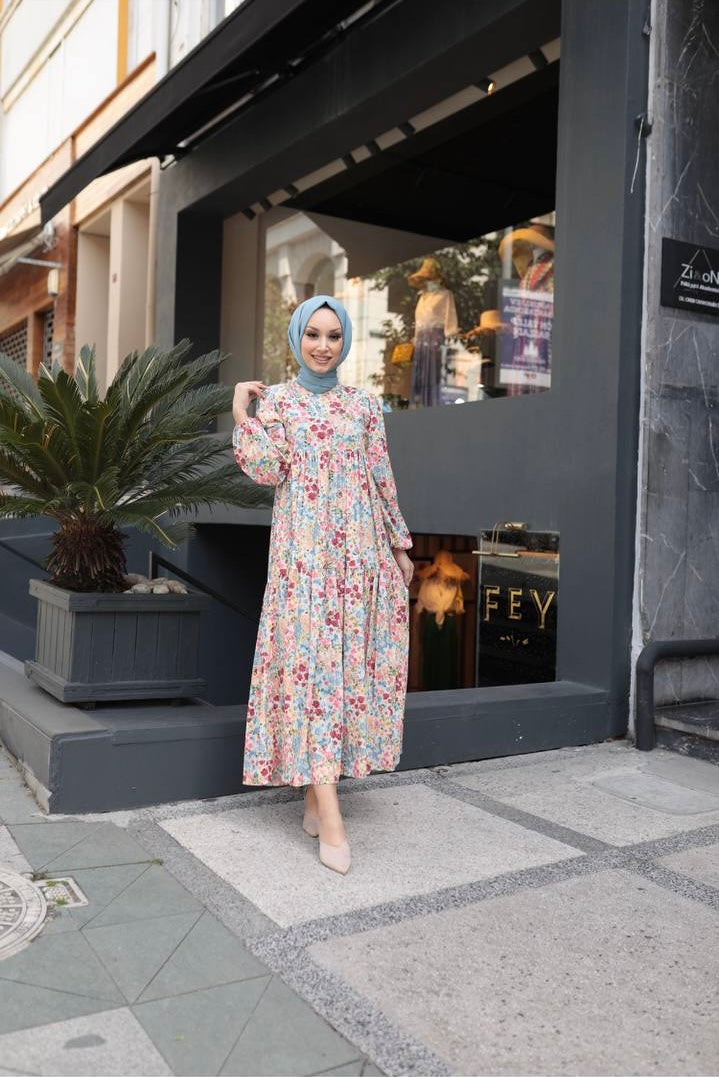 Satin Floral Dress